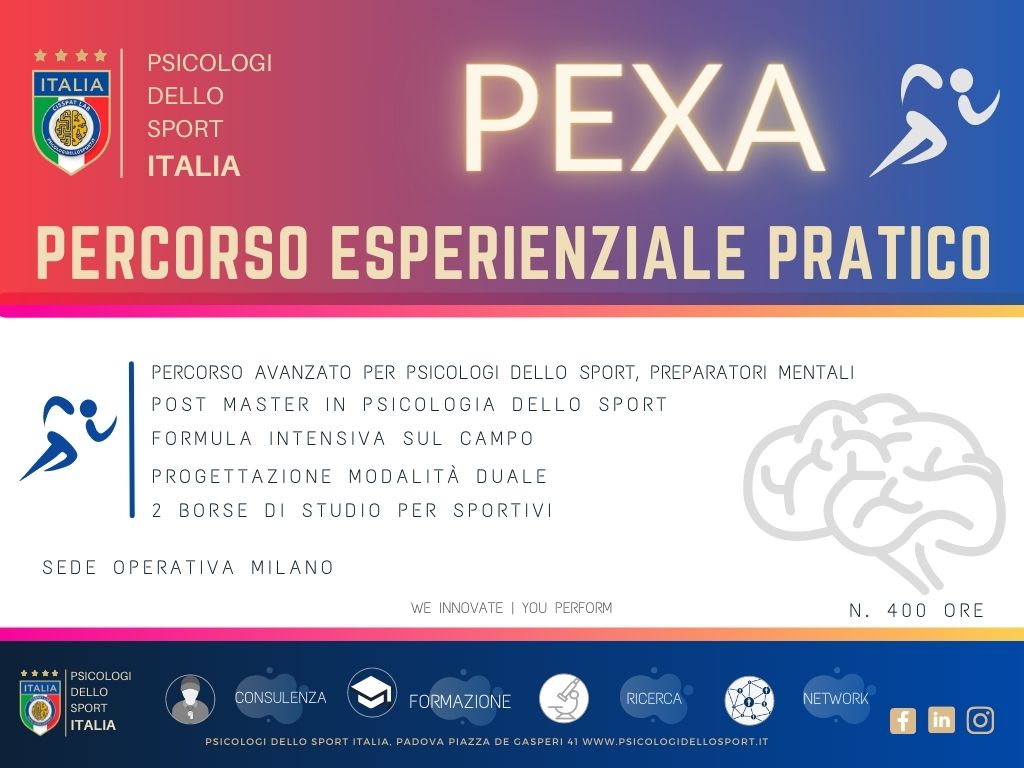 PEXA PERCORSO ESPERIENZIALE PRATICO POST MASTER IN PSICOLOGIA DELLO SPORT