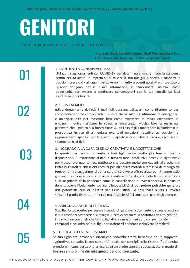 4PDF STAMPA Psicologia Applicata allo Sport linee guida  covid 19