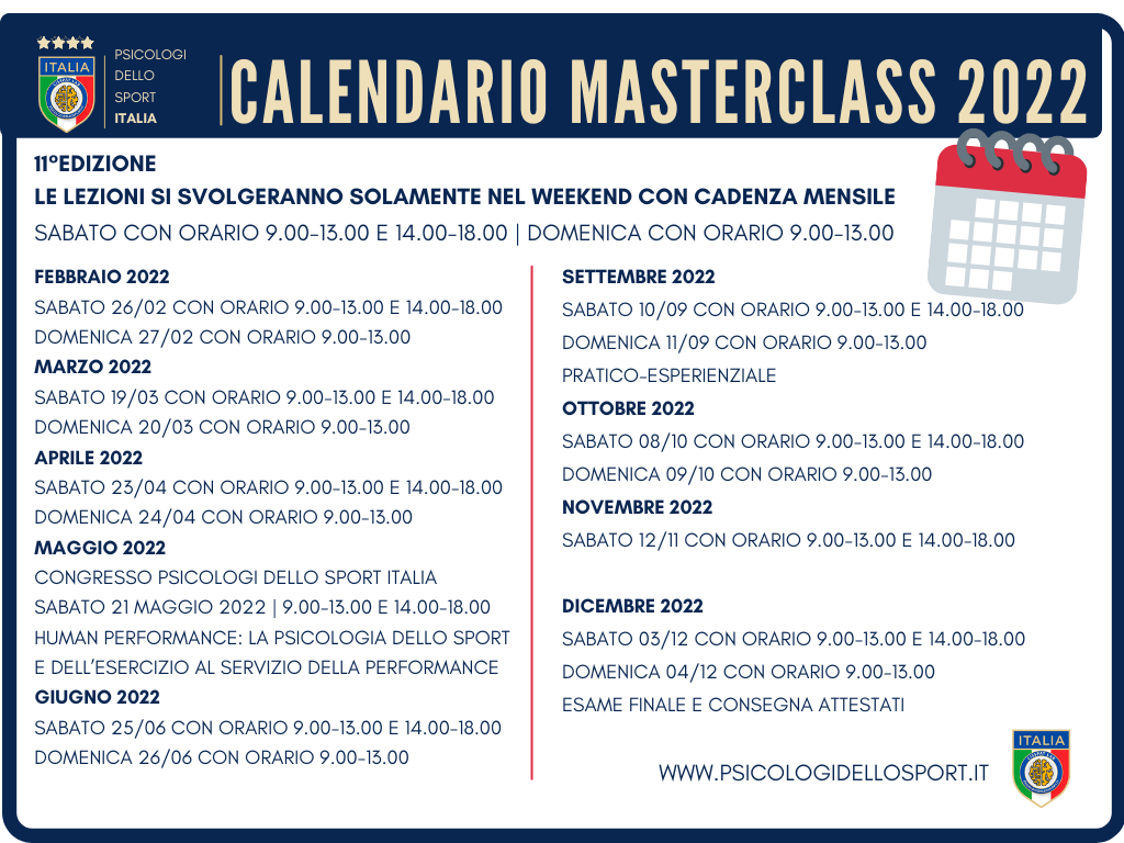 Calendario masterclass 2022 23 psicologi dello sport e dell esercizio fisico