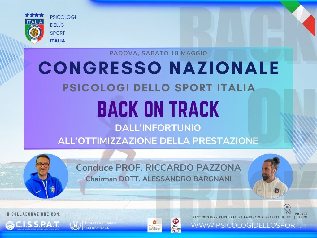 congresso 18 maggio 2023 infortunio back on track Conduce PROF. RICCARDO PAZZONA Chairman DOTT. ALESSANDRO BARGNANI